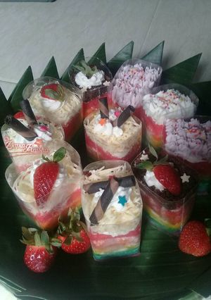 Foto resep Rainbow Cake Singkong Gluten Free