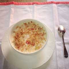 Una foto de El postre Blanc manger
