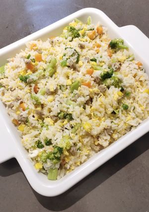 A picture of Brocolli Fried Rice.
