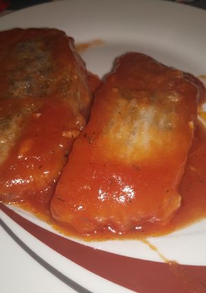 Una foto de Bacalao con tomate