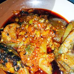 A picture of Ofada sauce with a twist.