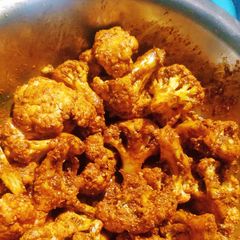 A picture of Gobhi ka achaar or Curly flower pickles.
