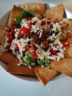 A picture of Baked nacho taco salad.