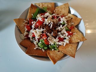 Baked nacho taco salad