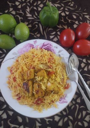عکسی از دستور بریانی خوش رنگ و خوشمزه خودم
