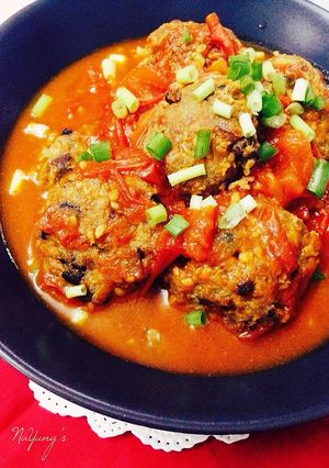 Hình của món Xíu mại sốt cà.