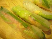 A picture of rice paper spring roll