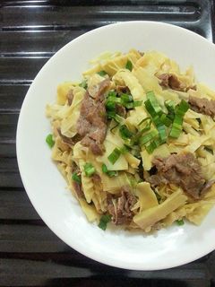 Hình của món Măng tươi xào thịt bò.
