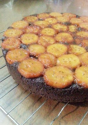 Hình của món Banana upside down - Bánh chuối úp ngược.