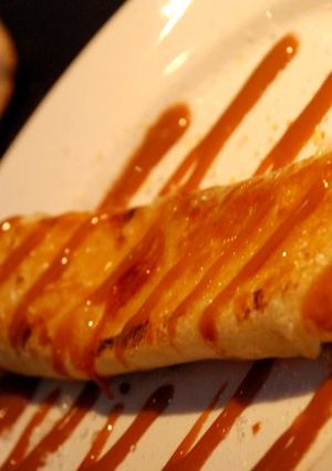 Una foto de Panqueque con dulce de leche 