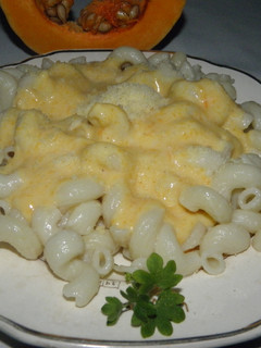 Una foto de Pasta con salsa de calabaza