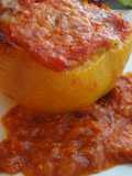 Gefüllte Paprika o pimiento rellenos estilo austríaco
