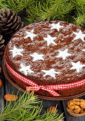 Una foto de Pastel de frutas de Navidad