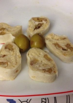 Una foto de Rollitos con crema de queso y manzana caramelizada