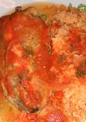 Una foto de Chiles poblanos rellenos