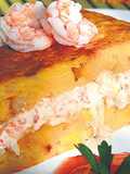 Tortilla de papa rellena de camarón