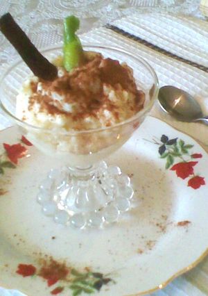 Una foto de Arroz con leche, canela y limón