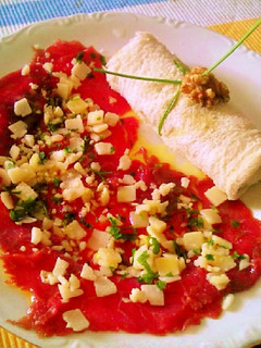 Una foto de Carpaccio de ternera a mi manera