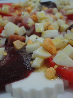 Una foto de Ensalada templada con aliño de huevo