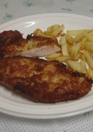 Una foto de Pechugas de pollo rebozadas al queso