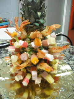 Una foto de Piña fresca decorada