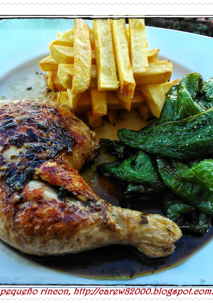 Una foto de Pollo asado al Pedro Ximenez