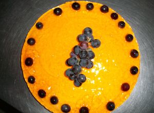 Una foto de Mousse de mango con crema