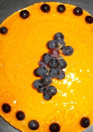 Una foto de Mousse de mango con crema