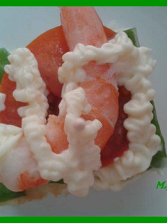 Una foto de Canapé de langostinos