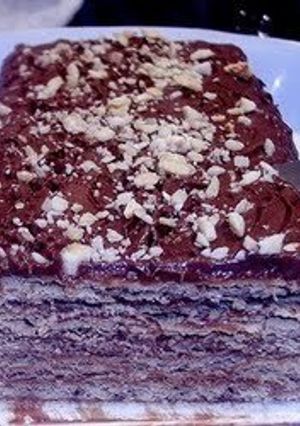 Una foto de Pastel de galletas con chocolate fácil