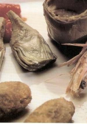 Una foto de Croquetas de alcachofas con gambas