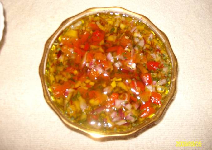 Salsa vinagreta para pescados y mariscos Receta de Chefi Martinez- Cookpad