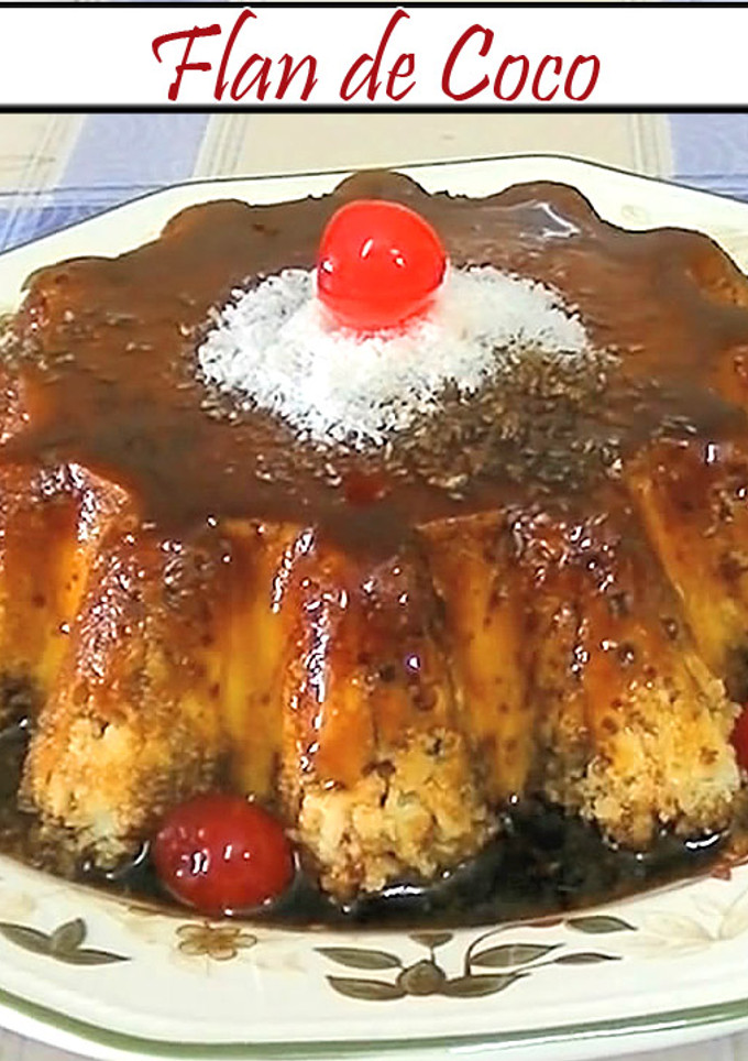 Una foto de Flan de Coco