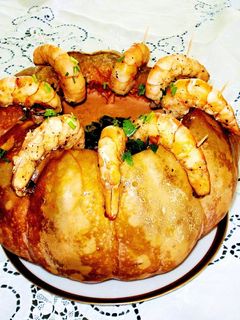 Una foto de Calabaza rellena de camarones