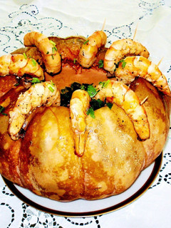 Una foto de Calabaza rellena de camarones