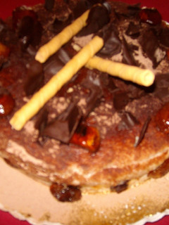 Una foto de Tarta de mus de castañas