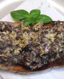 Tosta de revuelto de morcilla