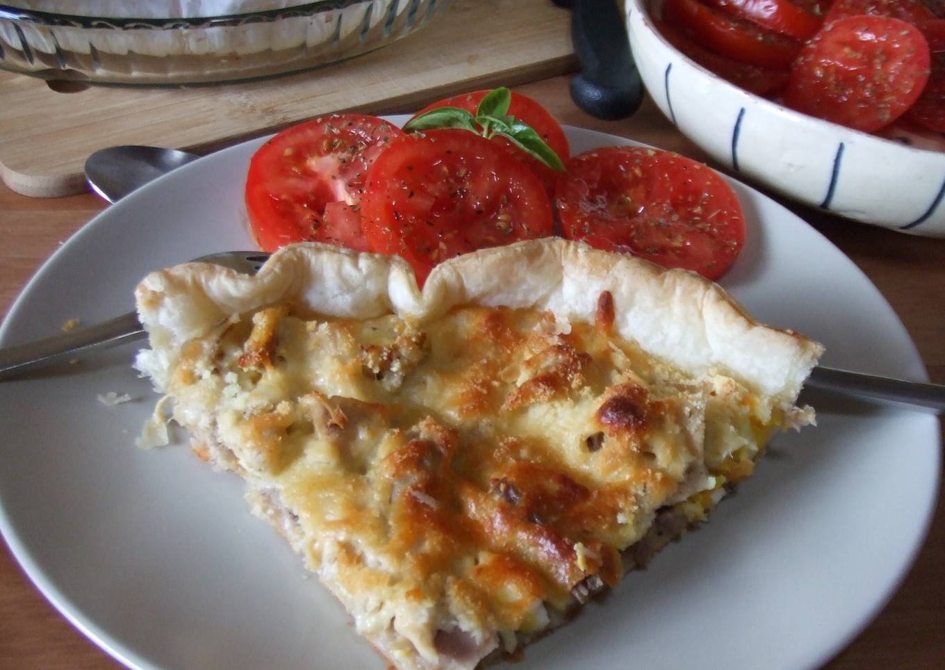 Pastel hojaldrado de gallina