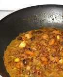 Wok de encocada de champiñones y gambas con trigo sarraceno