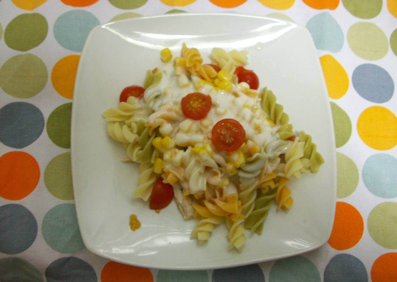 Ensalada tricolor de pasta