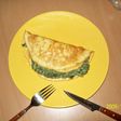 Tortilla con queso y espinacas