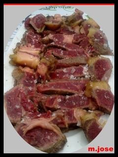 Una foto de Chuletón de Tudanca al queso picón bejes tresviso con orujo de Liébana