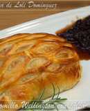 Solomillo Wellington con salsa de vinos
