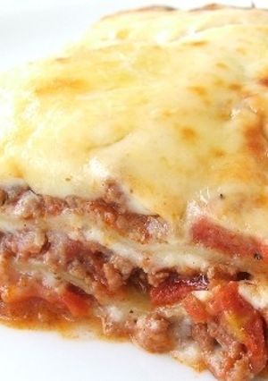 Una foto de Lasaña casera de carne y setas