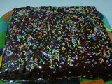 Tarta de galletas con flan y chocolate