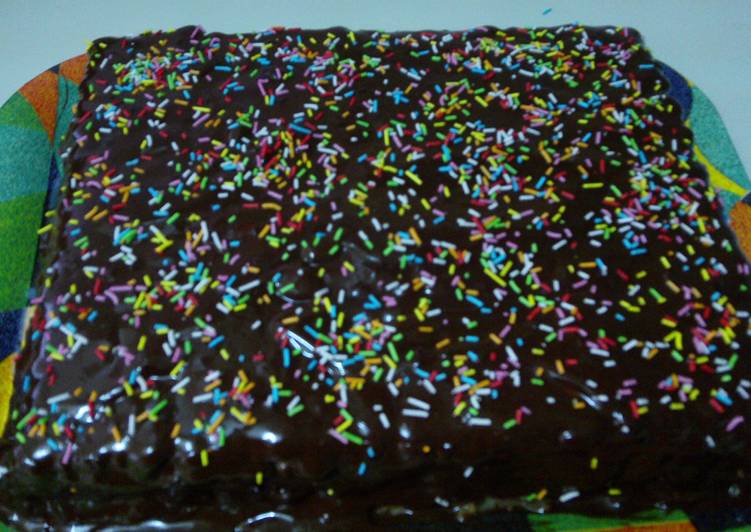 Tarta de galletas con flan y chocolate