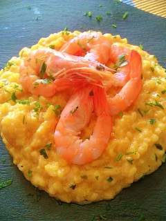 Una foto de Risotto de langostinos