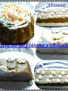 Una foto de Bizcocho de plátano y chocolate