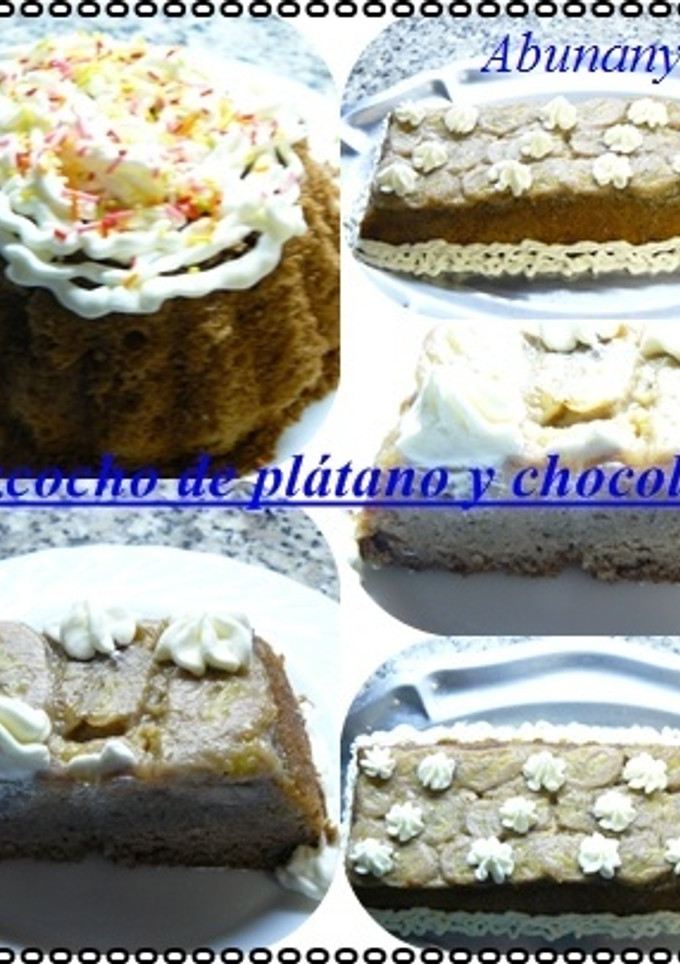 Una foto de Bizcocho de plátano y chocolate 