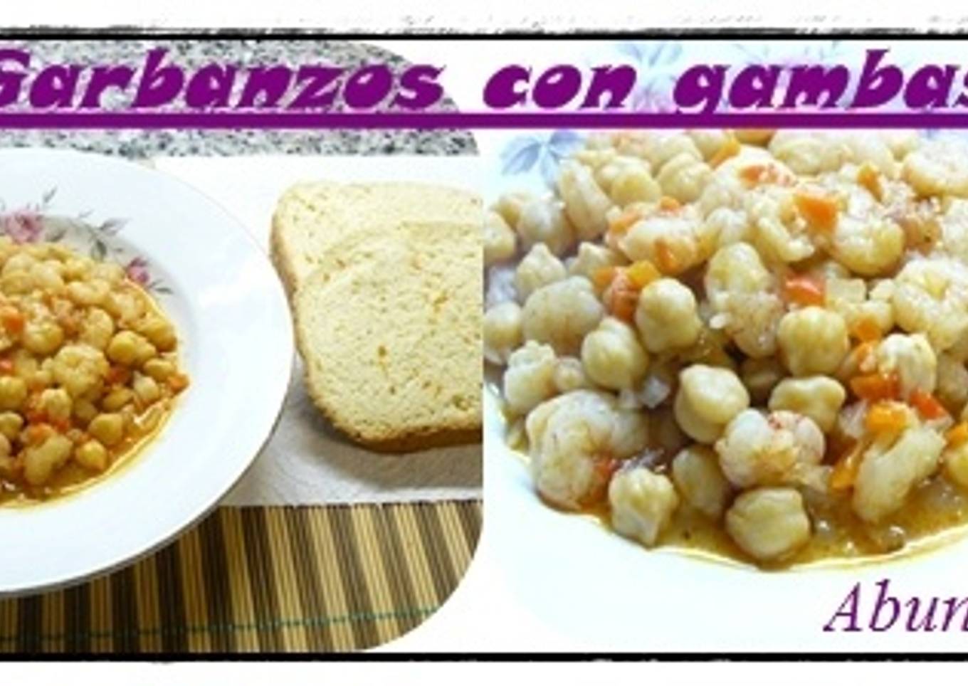 Garbanzos con gambas o langostinos